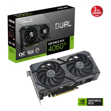 ASUS GEFORCE DUAL RTX 4060 TI 16GB 128bit GDDR6 2625MHz OC HDMI 3xDP (DUAL-RTX4060TI-O16G) DLSS3