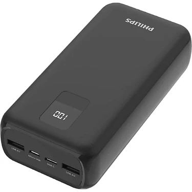 Philips DLP1930CB, 30.000MAH Power Bank ,2x Usb-A & Usb-C Bağlantısı,hızlı Şarj, Siyah