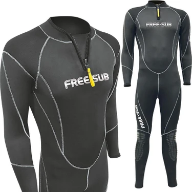 Free-Sub 3mm Typhoon Siyah Wetsuit Dalış Elbisesi PVC Malzeme ile Erkek Kullanıma