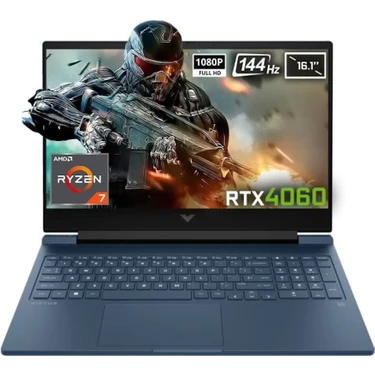 HP Victus 7Z586EA 16-S0015NT AMD Ryzen 7 7840HS 16GB DDR5 512GB SSD RTX4060 8GB 16.1inç 144 Hz Full