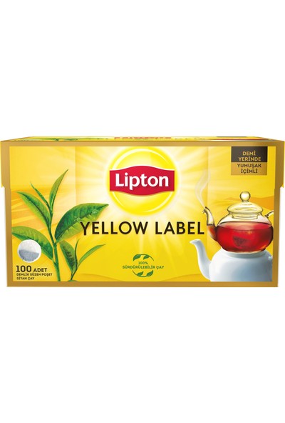 Lipton Yellow Label Demlik Poşet Siyah Çay 100'lü 