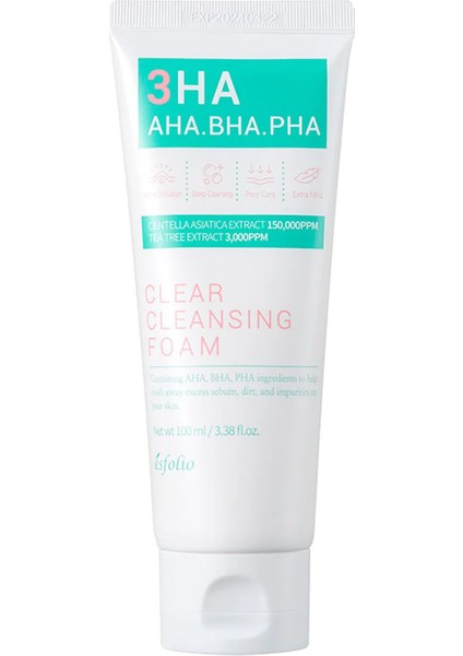 Salisilik Asit İçeren Akneye Meyilli Ciltler İçin Temizleme Köpüğü - Esfolio 3ha Clear Cleansing Foam