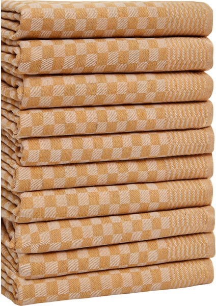 Kurulama Bezi & Alman Peçetesi 10'lu Set - 40 x 60 - Dama Model Sarı