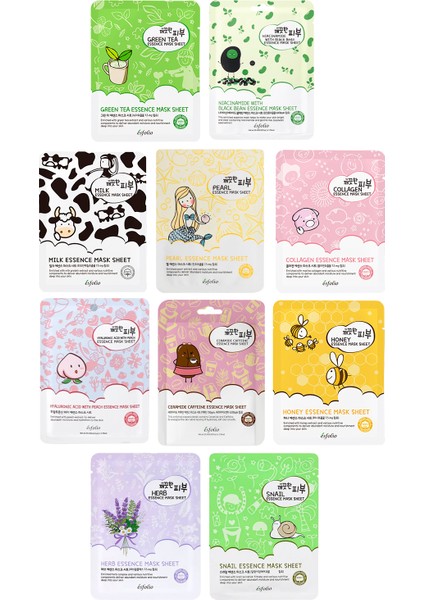 10'lu Kağıt Maske Cilt Bakım Seti - Esfolio Sheet Mask Set