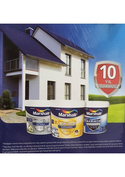 Akrikor Silikonlu Akrilik Boya 2,5 lt Beyaz Renk Yüksek Kapatıcılık ve Kolay Uygulama modelleri