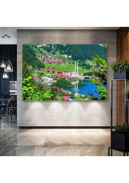 Uzungöl Camii Trabzon Uzungöl Manzarası Karadeniz Doğal Güzellikleri Kanvas Tablo