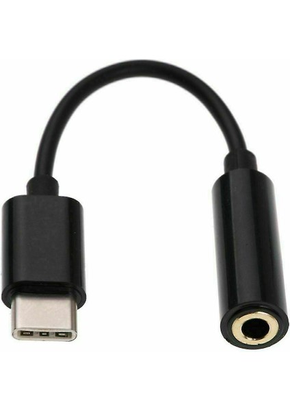 Type-C To Aux 3.5mm Kulaklık Çevirici Dönüştürücü Adaptör Usb-C Adaptör 1.kalite Siyah