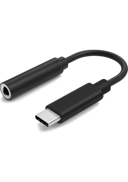 Type-C To Aux 3.5mm Kulaklık Çevirici Dönüştürücü Adaptör Usb-C Adaptör 1.kalite Siyah