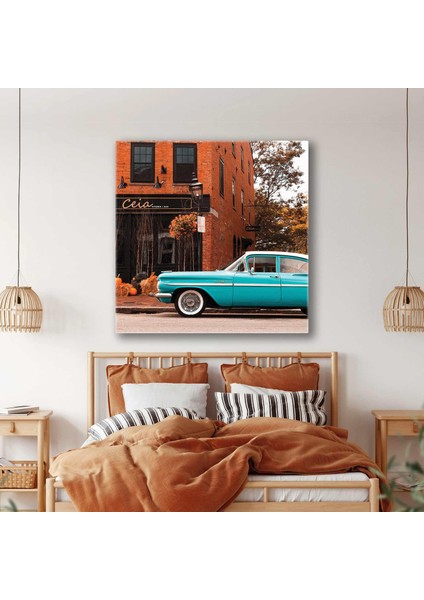 Nostaljik Mavi Araba 1959 Chevrolet Impala Kanvas Tablo