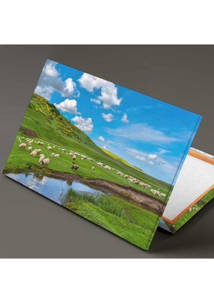 Trabzon Yayla Manzarası Dere Koyunlar Karadeniz Kanvas Tablo fiyatları