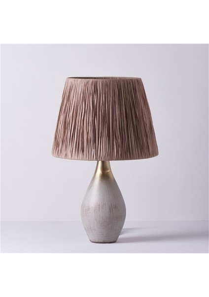 Levina Seramik Abajur Gold Renk 33x33x51 cm Modern Tasarım ile Şık Aydınlatma