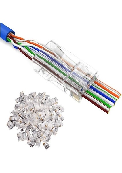 Hq Speed Ez RJ45 Cat6 Yeni Nesil Delikli Jack Konnektör ( 500 Adet )