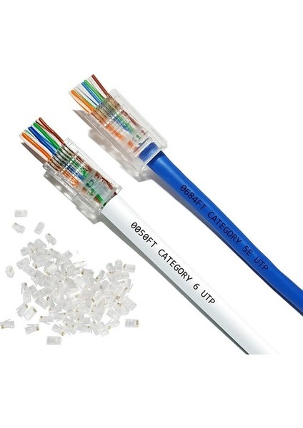 Hq Speed Ez RJ45 Cat6 Yeni Nesil Delikli Jack Konnektör ( 500 Adet )