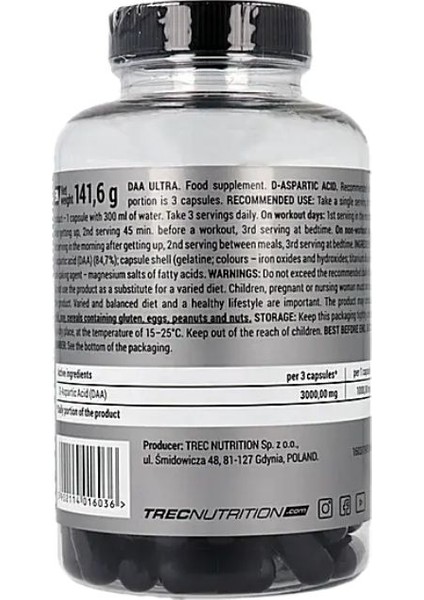 Daa Ultra 120 Kapsül ( D-Aspartic Acid) Aspartik Asit