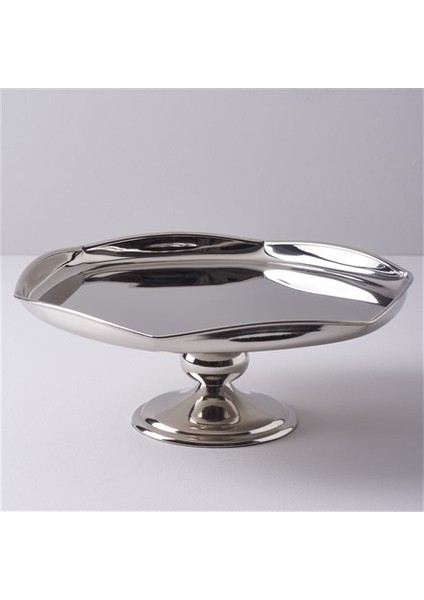 Wawe 32 x 32 x 12 cm Ayaklı Servis Gümüş