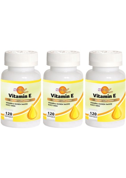 Vitamin E 267 mg 3 x 120 Softgel E Vitamini 400 IU