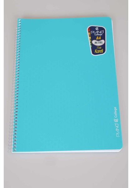 PIANO 2 ADET ÇİZGİLİ DEFTER VE 2 ADET KARELİ DEFTER 72 YAPRAK SPİRALLİ A4 PP KAPAK