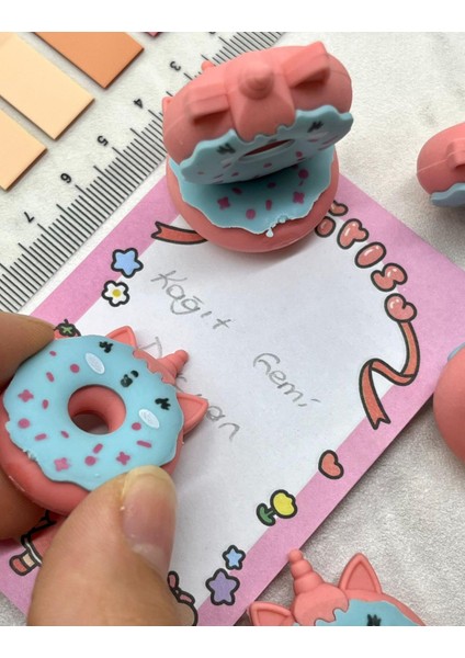 Kawaii Donut Pembe Silgi