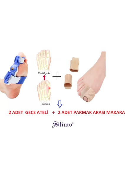 Baş Parmak Kemik Düzeltici Silikon Parmak Arası Makara