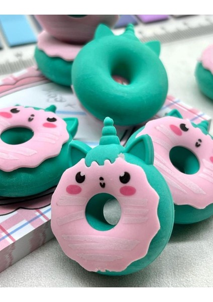 Kawaii Donut Turkuaz Silgi modelleri