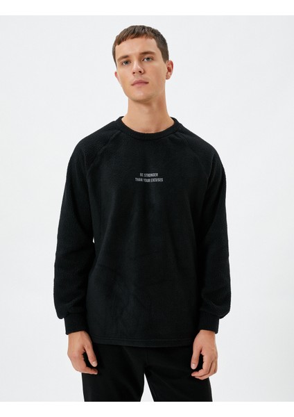 K24 4Wam70043Nk 999 Siyah Erkek Polyester Sweatshirt