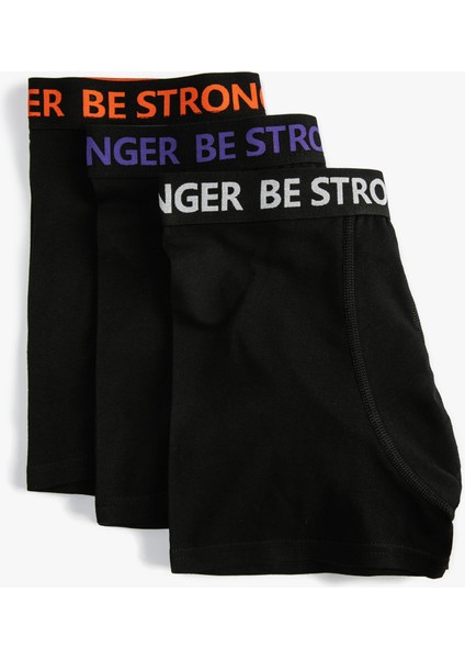 3'lü Boxer Seti Slogan Baskılı Çok Renkli fiyatları