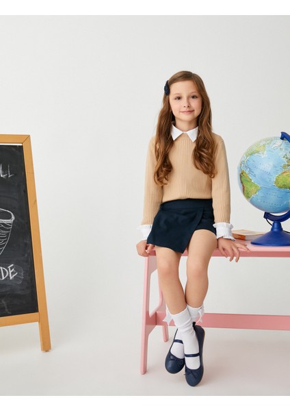 Basic Triko Kazak Yuvarlak Yaka Kaşkorse Uzun Kollu