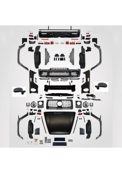 Mercedes W463 Dönüşüm Yükseltme Body Kiti W464 Full Set Kaput Ayna