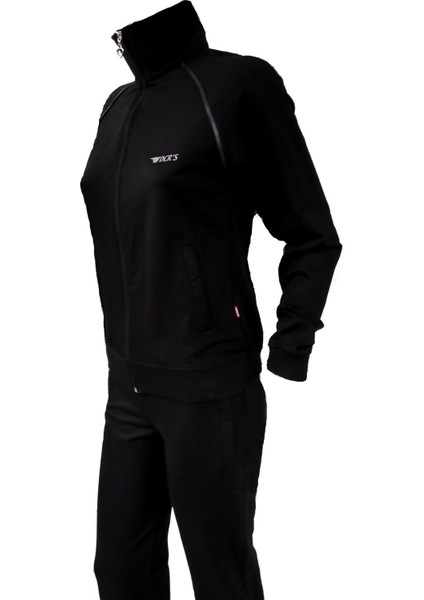 Kadın Siyah 30/100 Lycralı Penye, Cepli, Önden Fermuarlı Arabiyeli Eşofman Takım 526 fiyatları