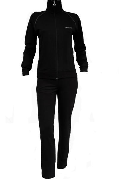 Kadın Siyah 30/100 Lycralı Penye, Cepli, Önden Fermuarlı Arabiyeli Eşofman Takım 526 modelleri