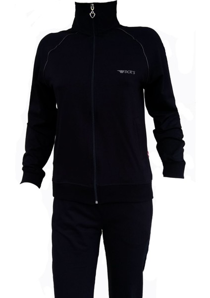 Kadın Lacivert 30/100 Lycralı Penye, Cepli, Önden Fermuarlı Arabiyeli Eşofman Takım 526 fiyatları