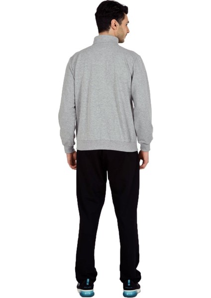 Gri Melanj Erkek Yarım Balıkçı Yaka Boydan Fermuarlı Eşofman Takım EDY19102G fırsatları