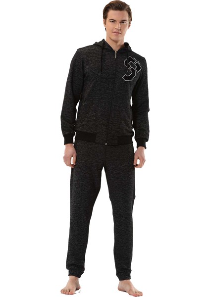 Marco Ferry Kırçıllı Siyah Erkek Kapüşonlu 3 Iplik Şardonlu Eşofman Takımı EDY17616S modelleri