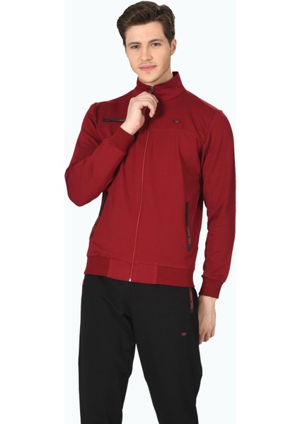 Bordo Erkek Yarım Balıkçı Yaka Fermuarlı Eşofman Takım EDY19102B modelleri
