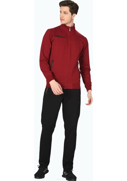 Bordo Erkek Yarım Balıkçı Yaka Fermuarlı Eşofman Takım EDY19102B fırsatları