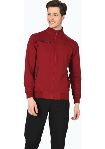 Bordo Erkek Yarım Balıkçı Yaka Fermuarlı Eşofman Takım EDY19102B indirimleri
