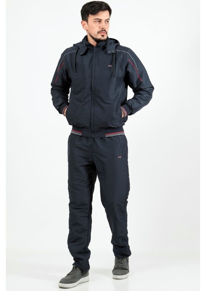Enrıco Ferry Lacivert Erkek Mıcropoly Kumaş Içi Polarlı Kapüşonlu Kışlık Eşofman Takım EDY2450L modelleri