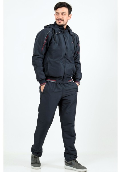 Enrıco Ferry Lacivert Erkek Mıcropoly Kumaş Içi Polarlı Kapüşonlu Kışlık Eşofman Takım EDY2450L fırsatları