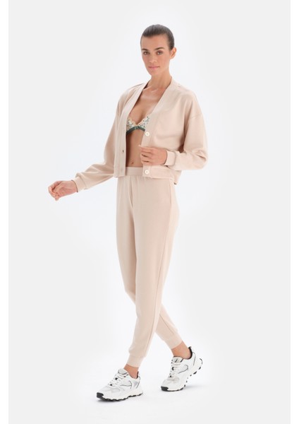 Ekru Jogger Paça Eşofman Altı