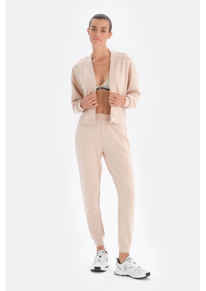 Ekru Jogger Paça Eşofman Altı