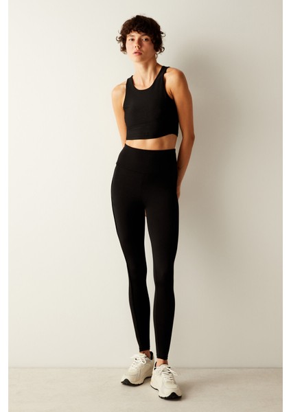 Metalik Siyah Tayt modelleri