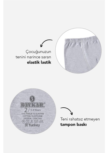 Erkek Çocuk Pamuklu Baskılı Rahat Kesim Likralı Boxer 3'lü Paket Renkli indirimleri