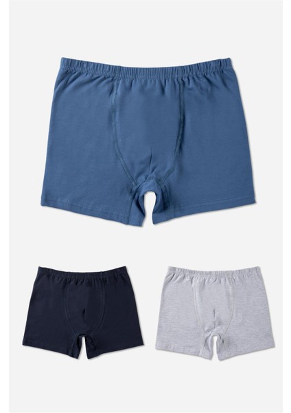 Erkek Çocuk Pamuklu Baskılı Rahat Kesim Likralı Boxer 3'lü Paket Renkli