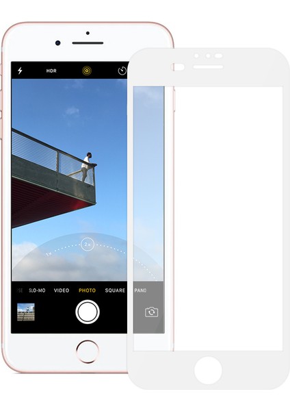iPhone 7 Plus / iPhone 8 Plus Esd Anti Static Cam Ekran Koruyucu Beyaz