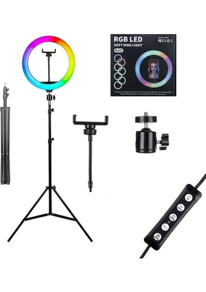 Soft Ring Light MJ33 13" 33CM Rgb LED Halka Işık Tripodlu Selfie Işığı