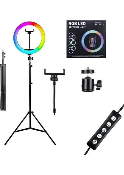 Soft Ring Light MJ36 14" 36CM Rgb LED Halka Işık Tripodlu Selfie Işığı