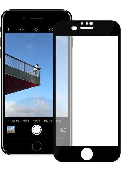 iPhone 7 Plus / iPhone 8 Plus Esd Anti Static Cam Ekran Koruyucu Siyah