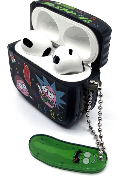 Airpods 3. Nesil Sevilen Fantastik Çizgi Karakter Rick Morty Desenli Hediye Kılıf modelleri