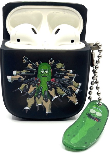 Airpods 2. Nesil Uyumlu Sevilen Fantastik Karakter Rick Pickle Black Hediye Kılıf modelleri