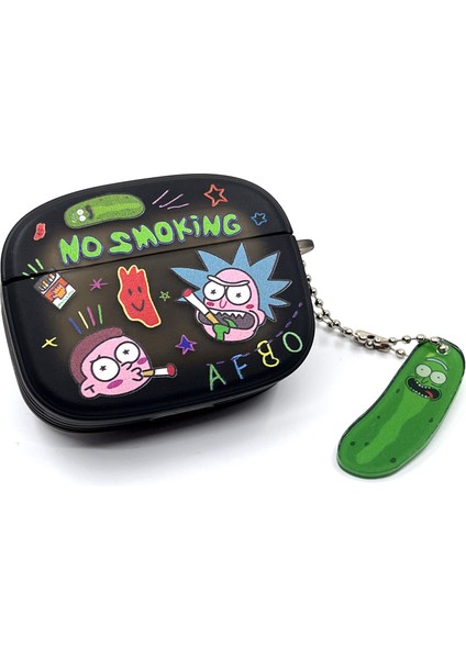 Airpods Pro 1/2. Nesil Uyumlu Sevilen Fantastik Çizgi Karakter Rick Morty Desenli Hediye Kılıf